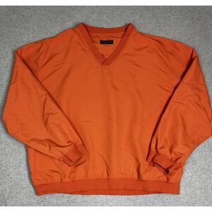Palm Beach Golf Windshirt Pullover Mens 2XL Orange V Neck Windbreaker Jacket‎
